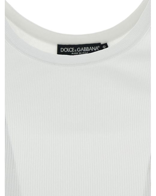 Dolce & Gabbana White Cotton Tank Top for men
