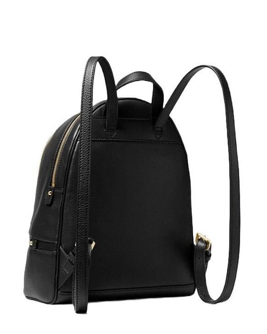 Michael Kors Rhea Black Leather Zip Fastening Backpack