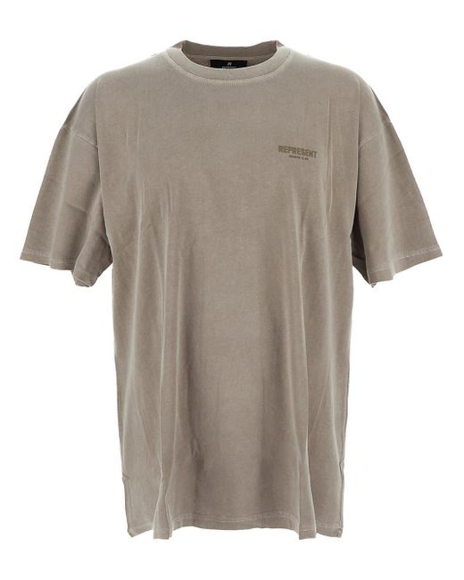 Represent Gray Cotton T-shirt for men