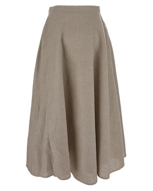 Valentino Gray Linen Skirt