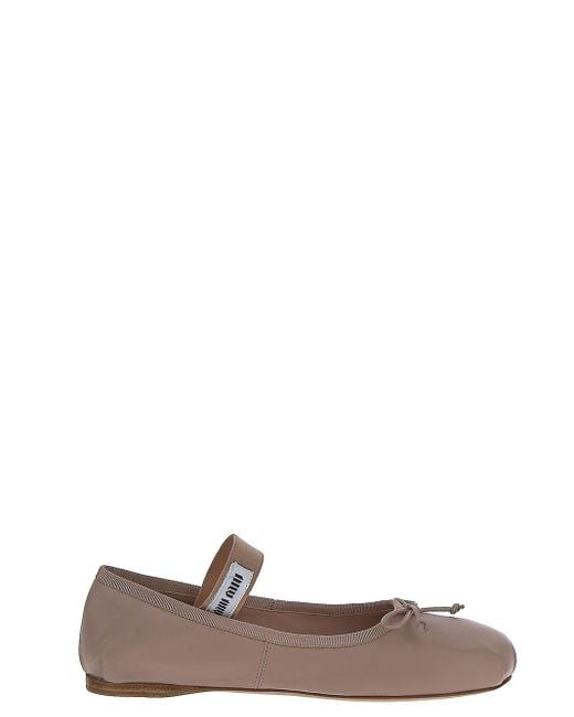 Miu Miu Pink Flat Shoes | Lyst UK