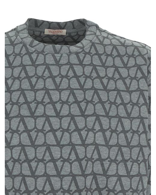 Valentino Gray Cotton Sweatshirt for men