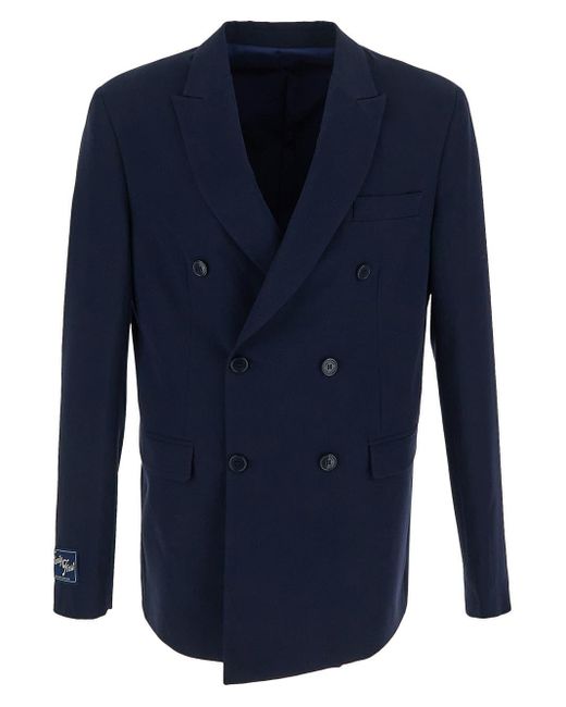 FAMILY FIRST Blue Double-breasted Jacket for men