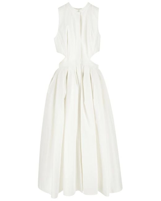 Alexander McQueen Slashed Sleeveles Dress in White | Lyst