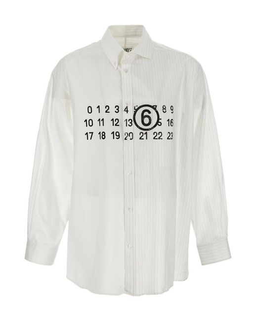 MM6 by Maison Martin Margiela White Printed Shirt for men