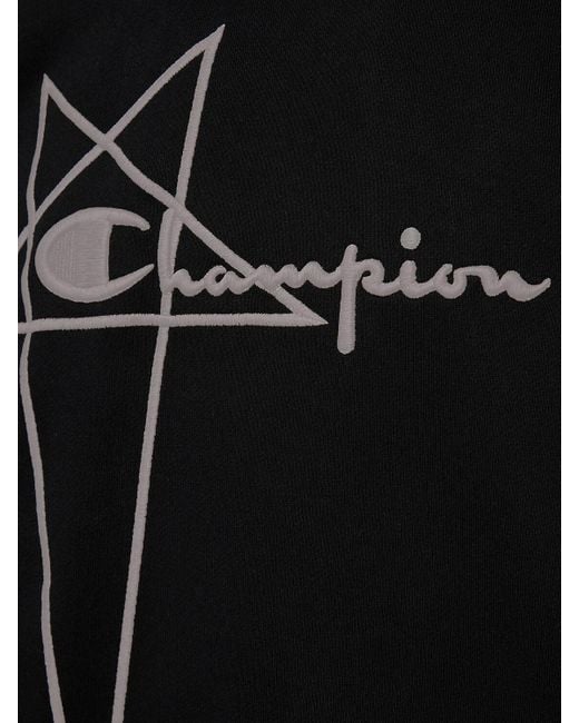 Rick Owens X Champion Black Tommy T-shirt for men