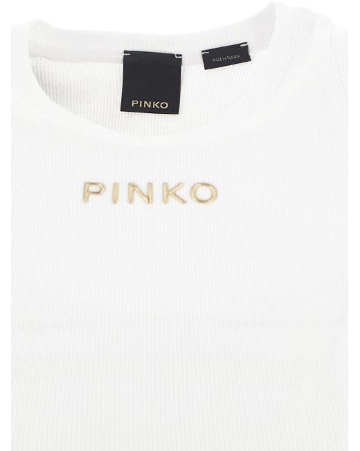 Pinko White Cotton Tank Top