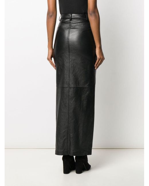 Saint Laurent Black Stud Detailing Long Skirt