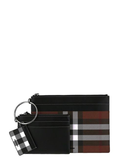 Burberry Leather Triple Card Case in Black for Men Lyst UK