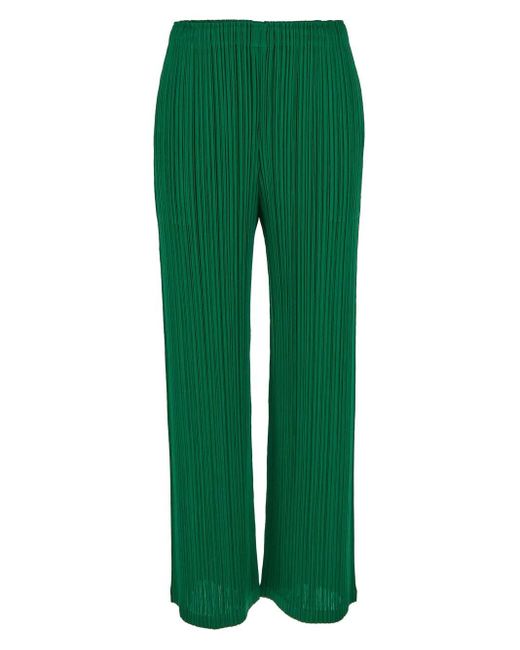 Pleats Please Issey Miyake Green Pleated Trouser