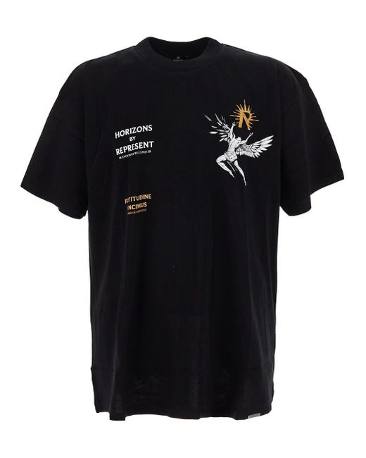 Represent Black Cotton T-shirt for men