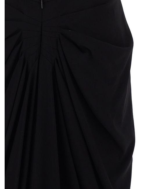 Dries Van Noten Black Folds Skirt