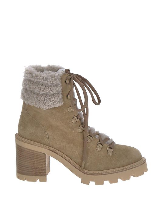 Jimmy Choo Leather Eshe 65 Shearling in Beige (Brown) | Lyst