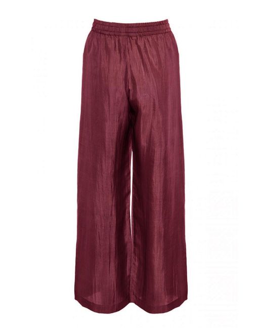 THE ROSE IBIZA Red Silk Trousers