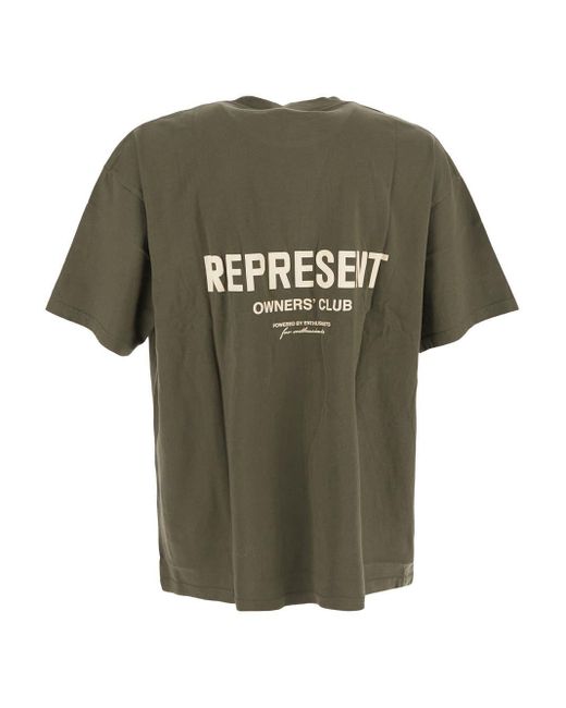 Represent Green Cotton T-shirt for men
