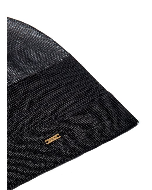 Saint Laurent Black Hat, Headband, And Choker Set In Viscrepe