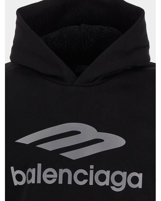 Balenciaga Black 3b Sports Icon Water Repellent Hoodie