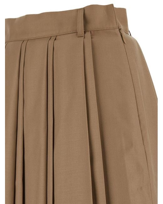 DUNST Brown Double Pleates Skirt
