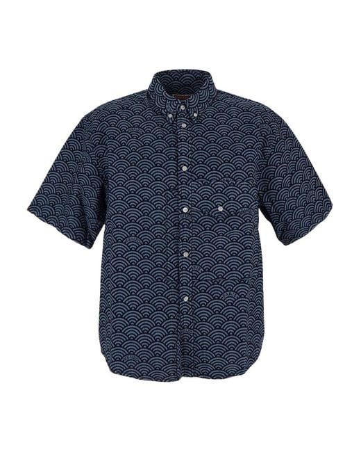 KENZO Blue Cotton Shirt for men