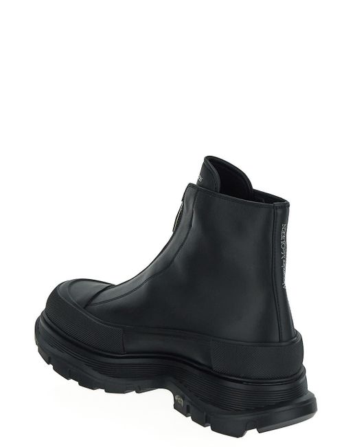 Alexander McQueen Black Zipped Ankle Boot for men