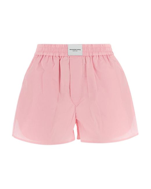 T By Alexander Wang Pink Cotton Shorts