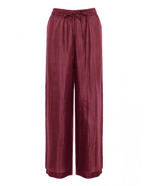 THE ROSE IBIZA Red Silk Trousers