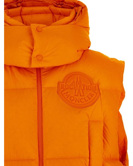 MONCLER X ROC NATION Orange Logo Jacket for men