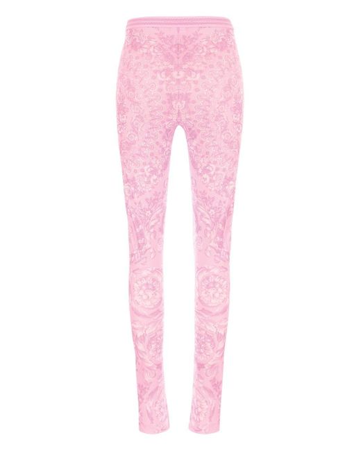 Versace Pink Barocco Leggings