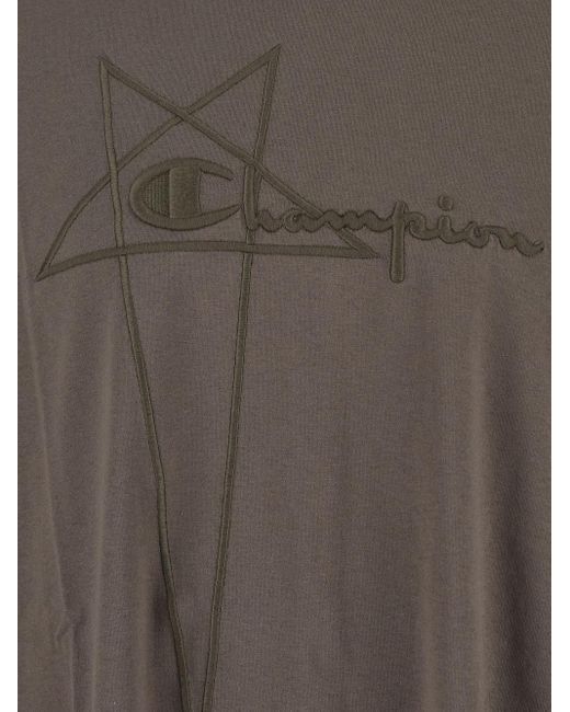 Rick Owens X Champion Gray Tommy T-shirt for men
