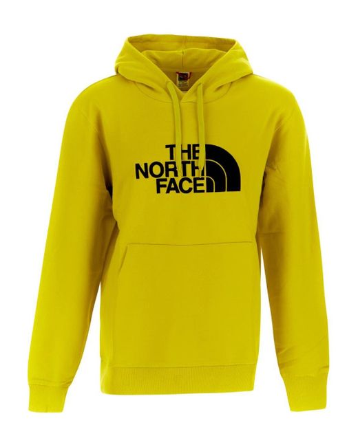 The North Face Cotton Logo Hoodie in Yellow for Men | Lyst