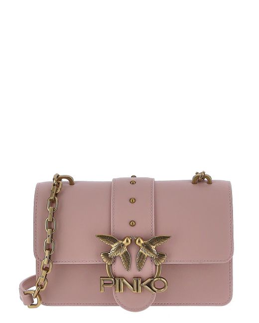 Pinko Leather Love Mini Icon Bag in Pink Lyst UK