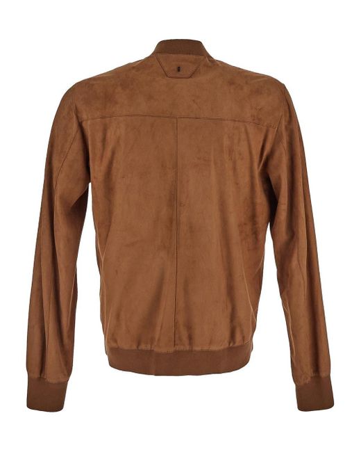 Salvatore Santoro Brown Leather Jacket for men