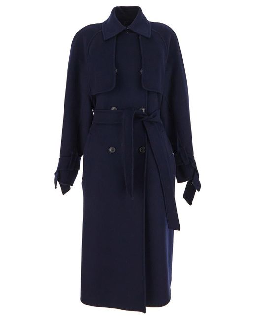 Max Mara Blue Falcone Cashmere Coat