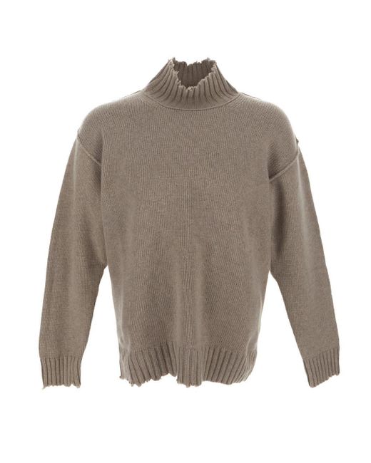 Isabel Benenato Cashmere Knit Turtleneck Sweater in Beige (Gray) for ...