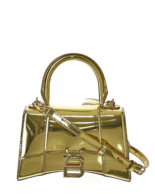 Balenciaga Metallic Hourglass Xs Mirror Leather Bag