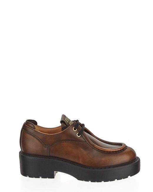 Miu Miu Brown Lace-up Shoe