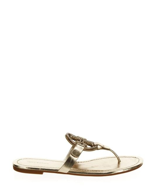 Tory Burch Natural Miller Pave Sandals