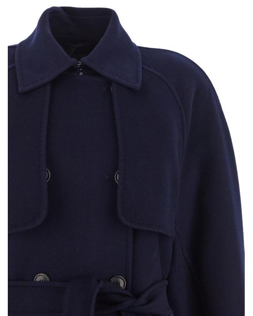 Max Mara Blue Falcone Cashmere Coat