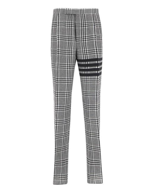 Thom Browne Linen Tartan Trousers in 