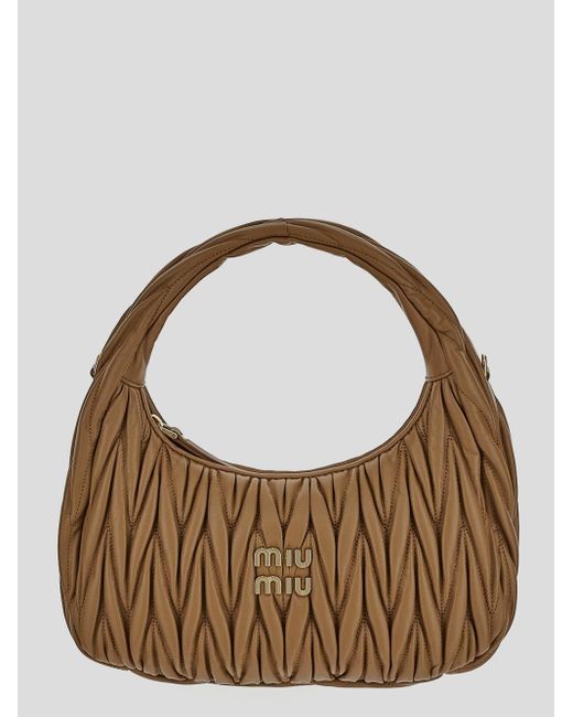 Miu Miu Brown Miu Wander Hobo Bag