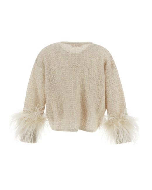 Valentino White Feathers Knit