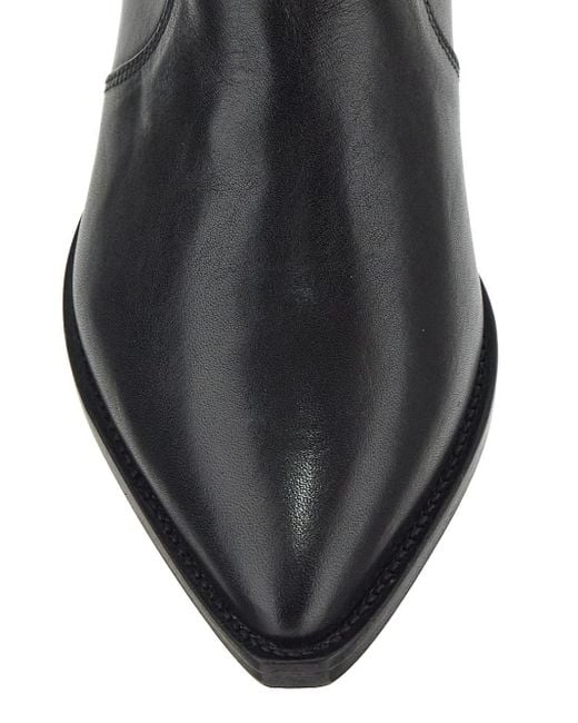 Isabel Marant Black Pointed Toe Leather Boots