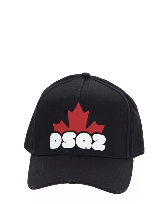 DSquared² Black Logo Hat for men