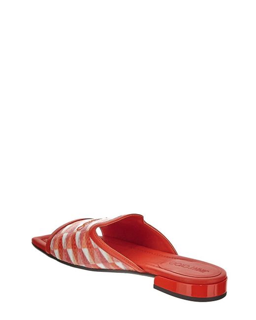 Jimmy Choo Red Nako Flat Sandals