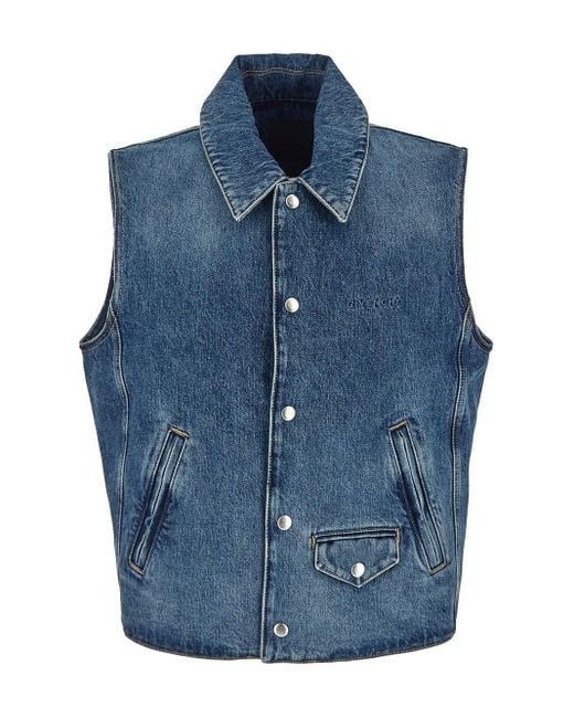 Givenchy Light Blue Denim Vest for men