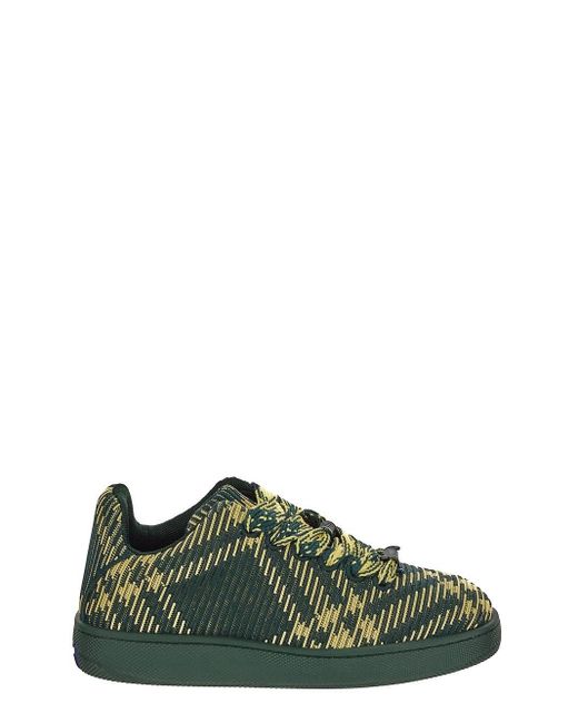 Burberry Green Sneaker Box With Check Processing for men