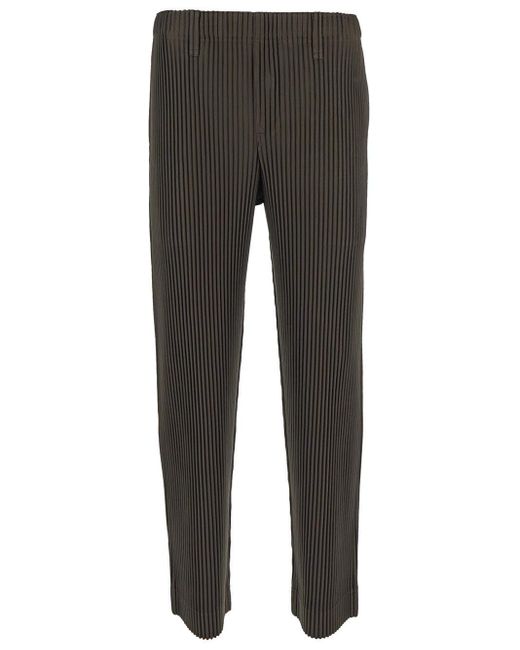 Homme Plissé Issey Miyake Gray Pleated Trousers for men