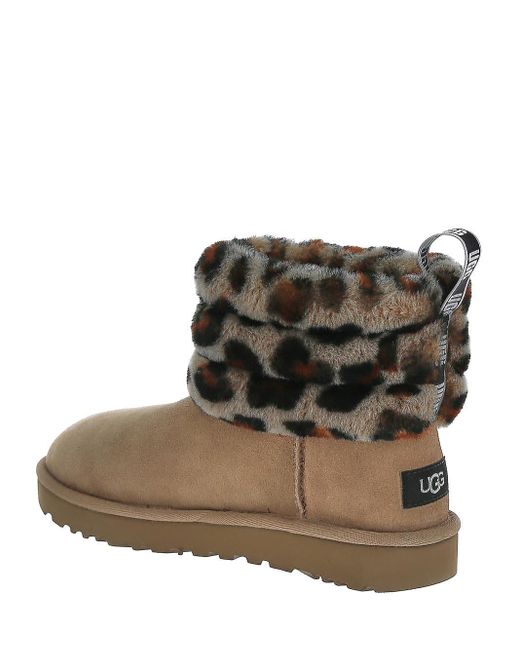 UGG Suede Fluff Mini Quilted Leopard in Beige (Natural) | Lyst