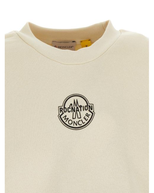 MONCLER X ROC NATION White Logo Sweatshirt for men