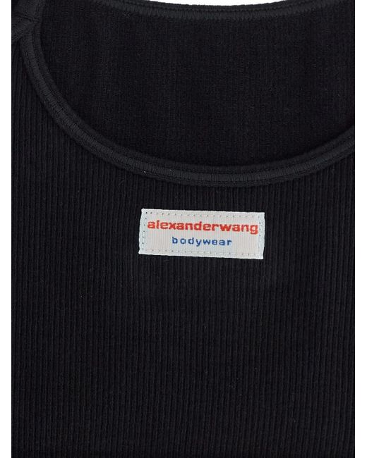 Alexander Wang Black Ribbed Cami Bodysuit